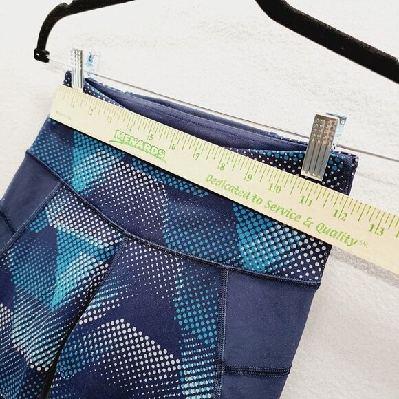 Athleta Kinetic Stealth Mesh 7/8 Tights Blue Mesh Panel Workout Leggings sz XS - Picture 10 of 13
